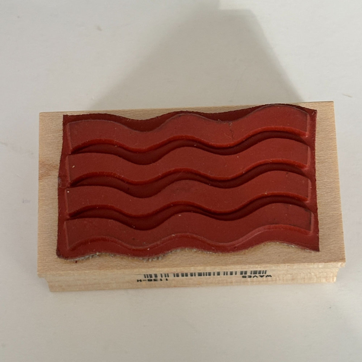 Rubber Soul Rubber Stamp Waves Wavy Lines Background Card Making Wood Mounted Craft Abstract