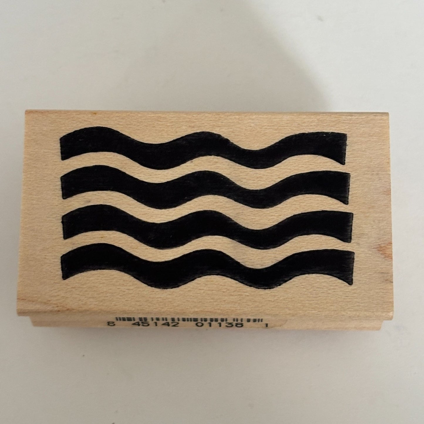 Rubber Soul Rubber Stamp Waves Wavy Lines Background Card Making Wood Mounted Craft Abstract