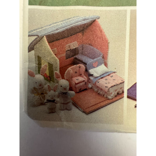 McCalls Sewing Pattern 8346 Miniature House Furniture Bear Mouse Rabbit Dollhouse Soft Toy Set