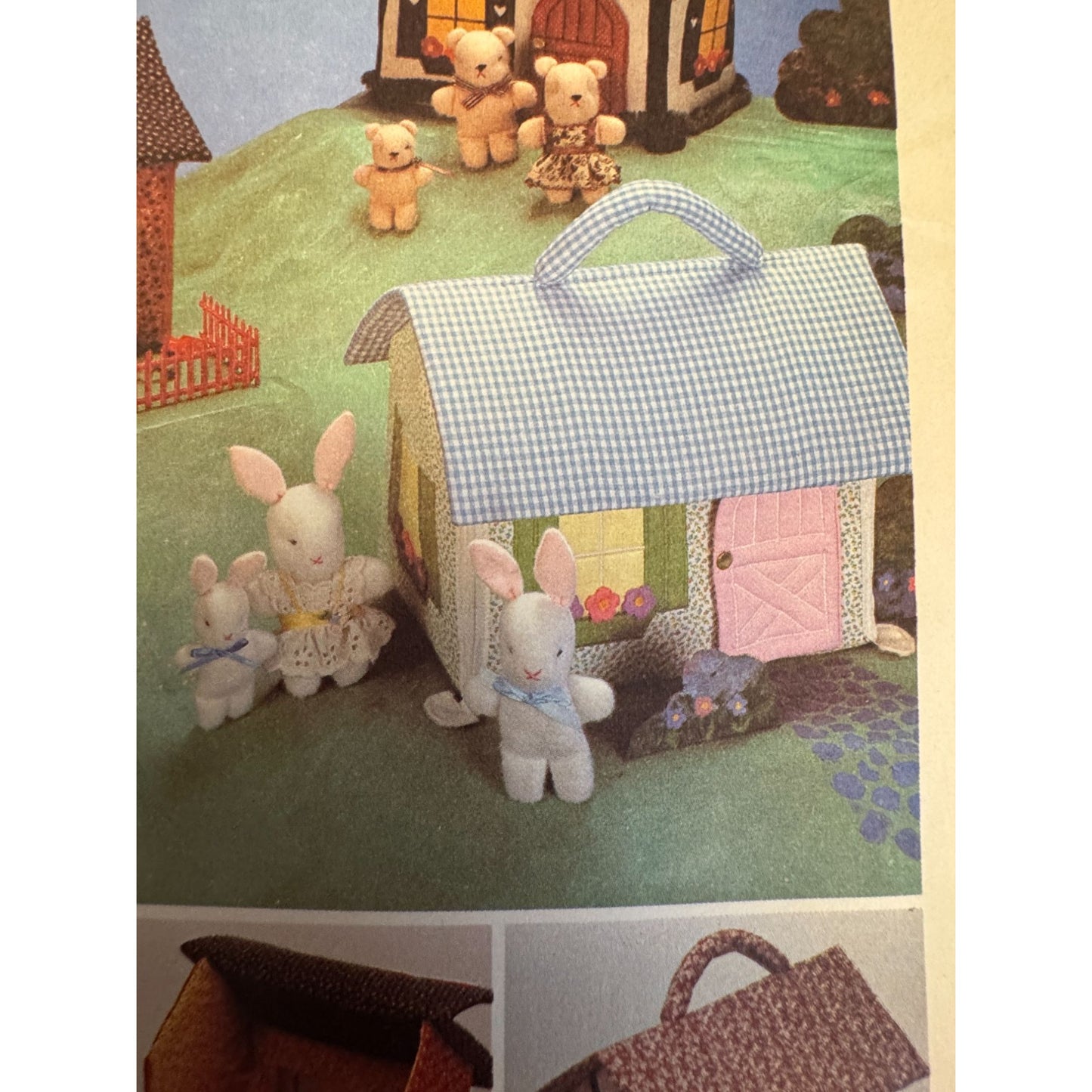 McCalls Sewing Pattern 8346 Miniature House Furniture Bear Mouse Rabbit Dollhouse Soft Toy Set