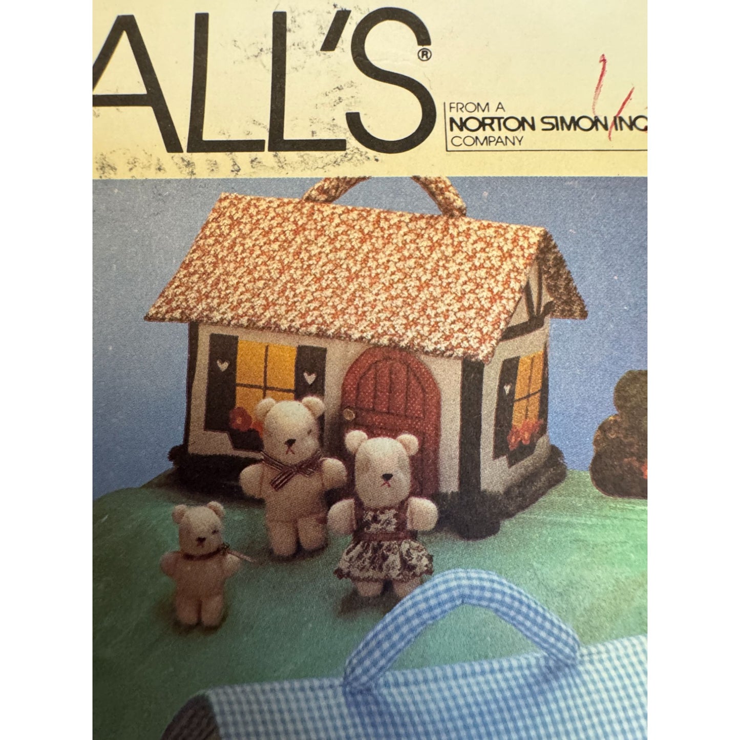 McCalls Sewing Pattern 8346 Miniature House Furniture Bear Mouse Rabbit Dollhouse Soft Toy Set