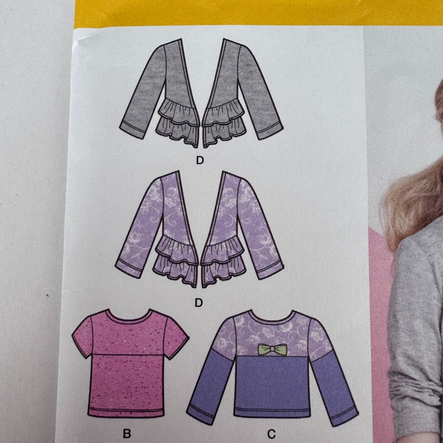 Simplicity Sewing Pattern 1332 Girls Cardigan Top Skirt Leggings 3-8 Uncut Modern Kids Wardrobe