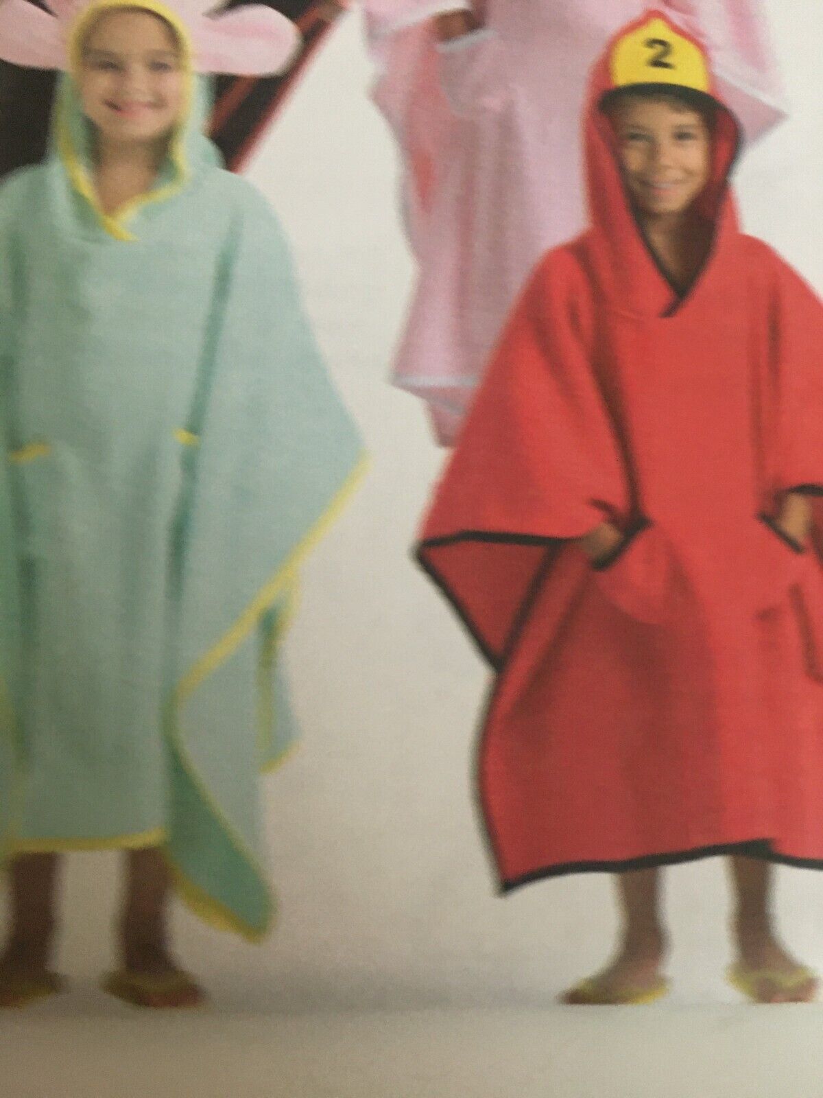 Butterick Sewing Pattern B4381 Childrens Swim Cover-Up Hooded Towels Fireman Dog