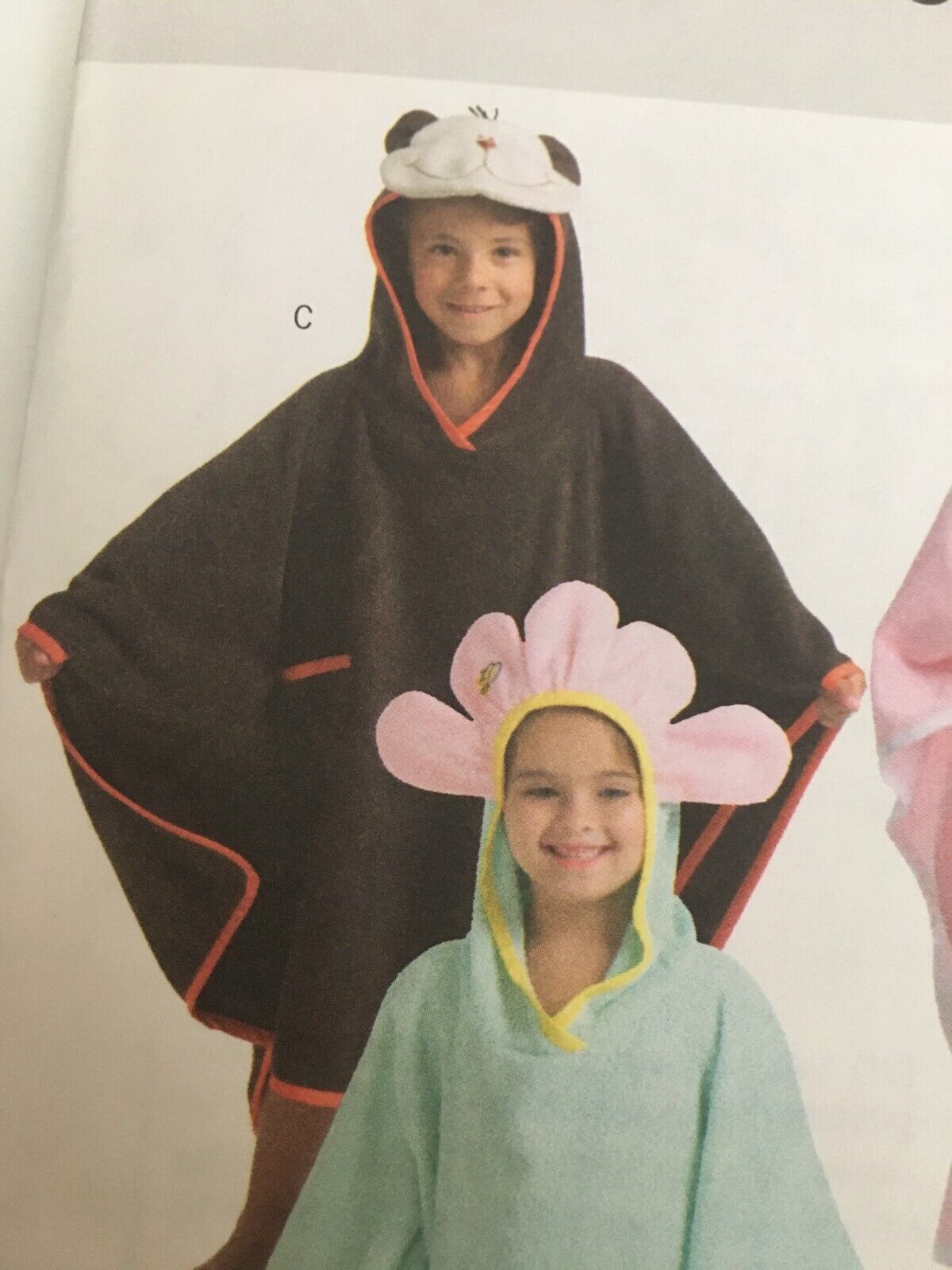 Butterick Sewing Pattern B4381 Childrens Swim Cover-Up Hooded Towels Fireman Dog