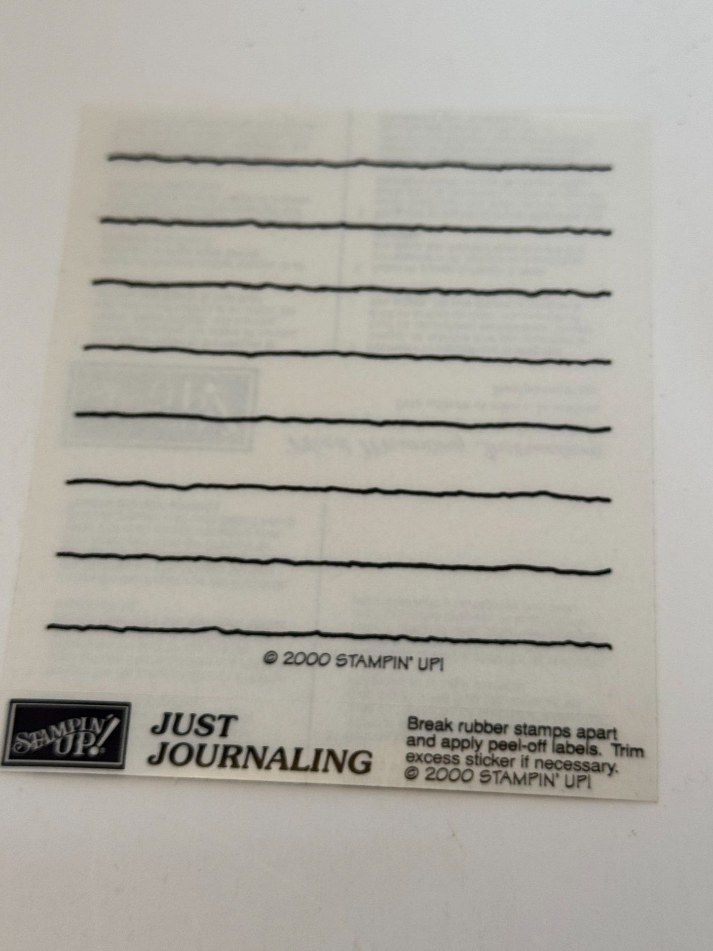 Stampin Up Rubber Stamp and Templates Stencils Just Journaling Lines Shape Heart