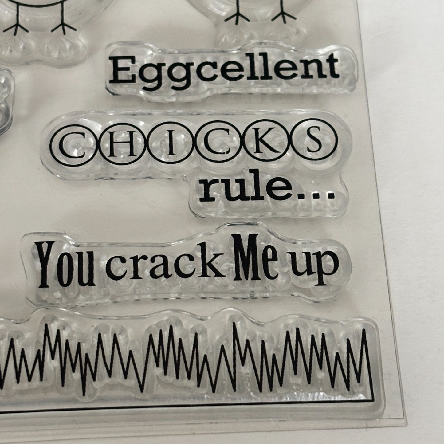 Easter Chick Clear Stamps Eggcellent Chicks Rule You Crack Me Up Egg Puns Cardmaking