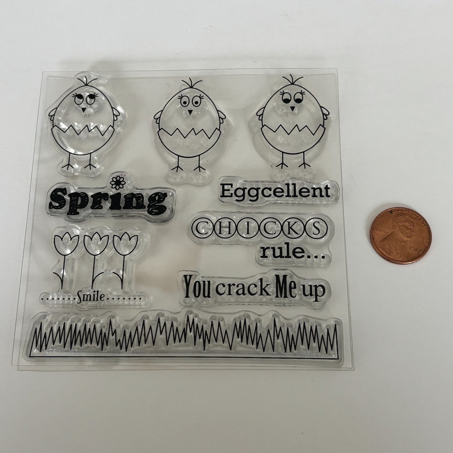 Easter Chick Clear Stamps Eggcellent Chicks Rule You Crack Me Up Egg Puns Cardmaking