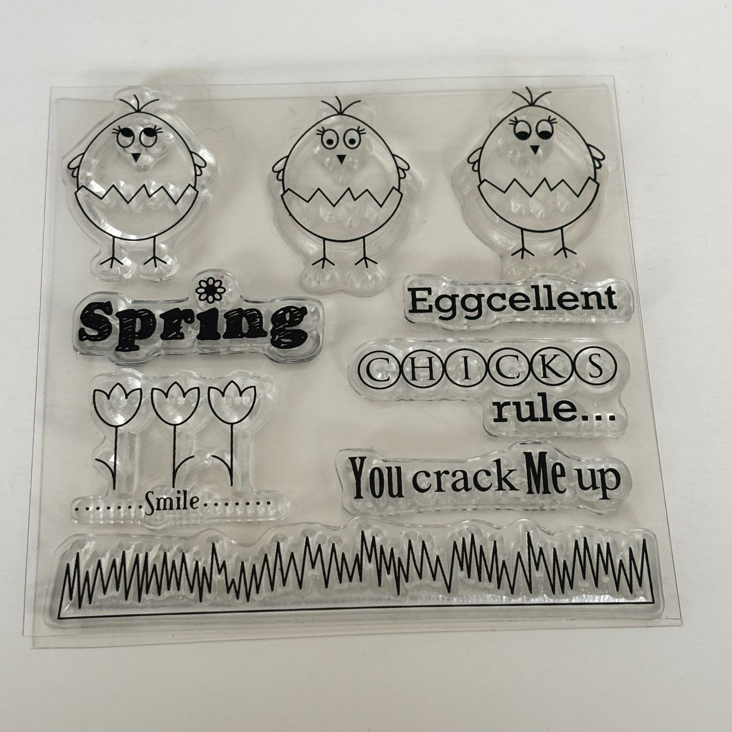 Easter Chick Clear Stamps Eggcellent Chicks Rule You Crack Me Up Egg Puns Cardmaking