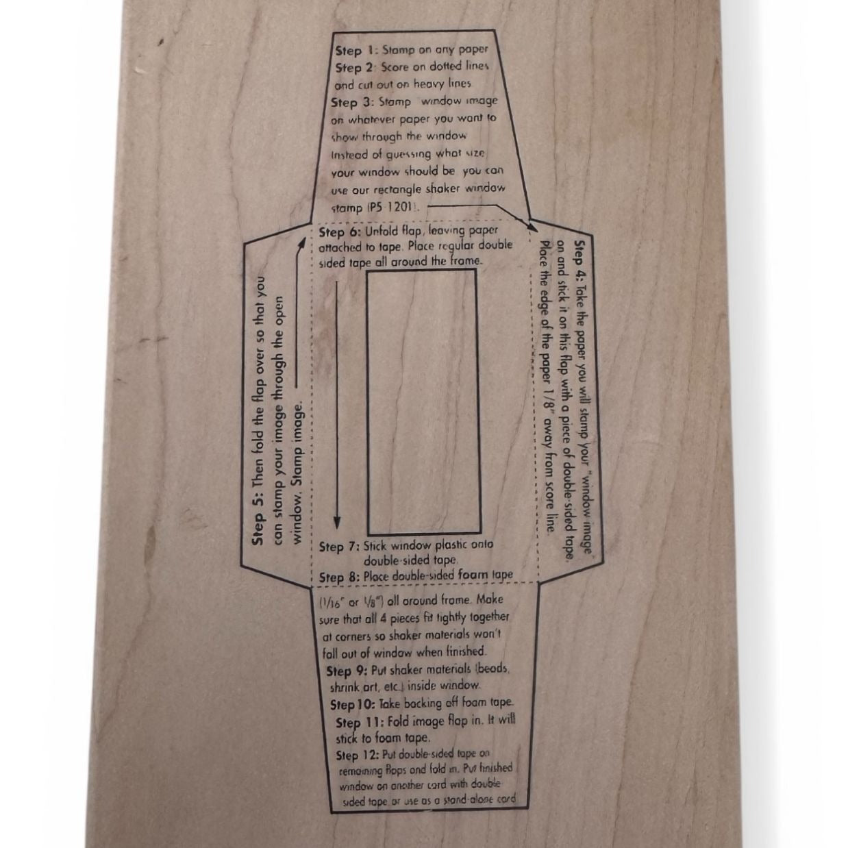 Art Gone Wild Rubber Stamp Rectangle Shaker Window Template Card Making Wooden