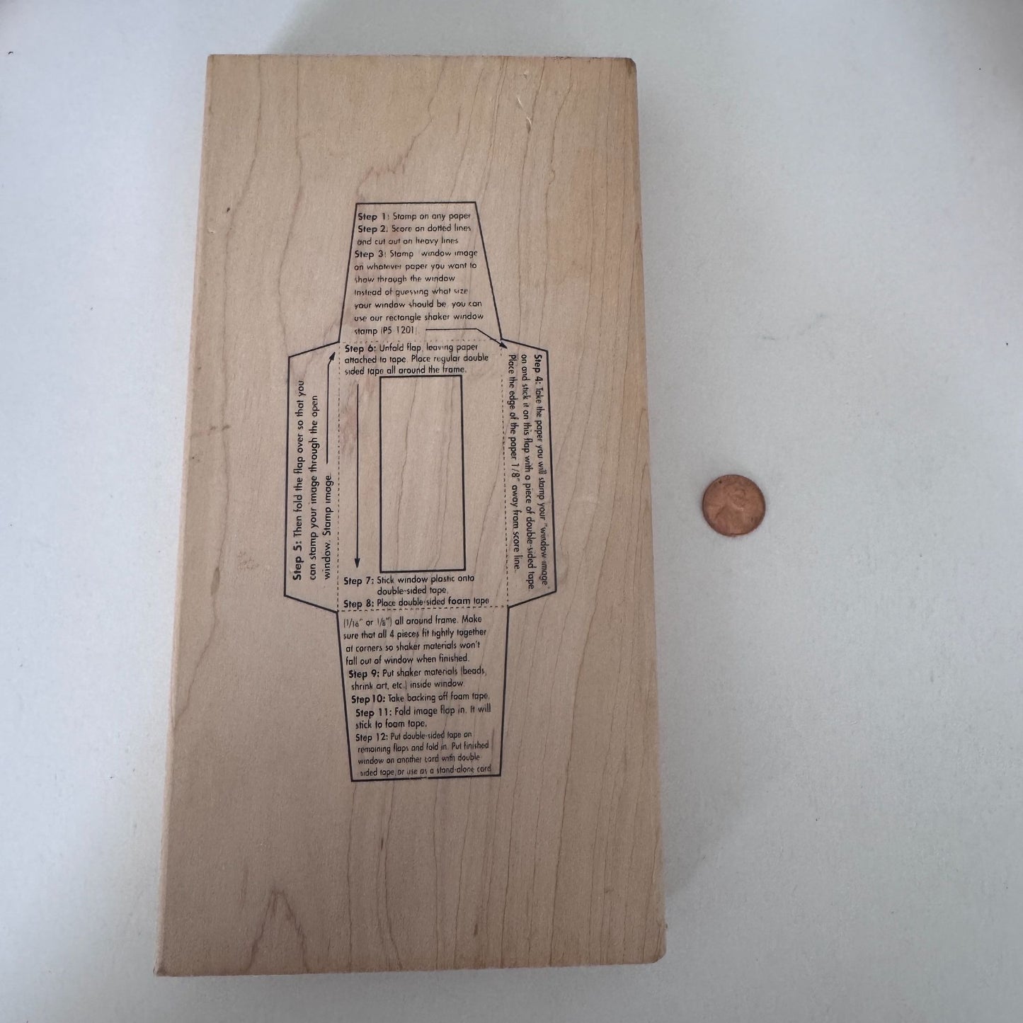 Art Gone Wild Rubber Stamp Rectangle Shaker Window Template Card Making Wooden