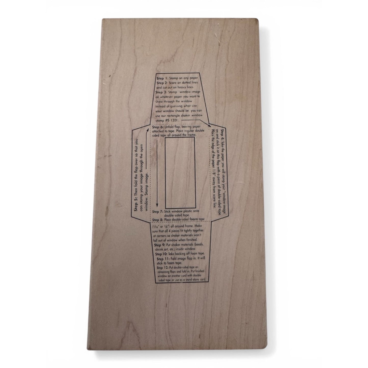 Art Gone Wild Rubber Stamp Rectangle Shaker Window Template Card Making Wooden
