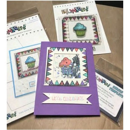Art Gone Wild Rubber Stamp Rectangle Shaker Window Template Card Making Wooden