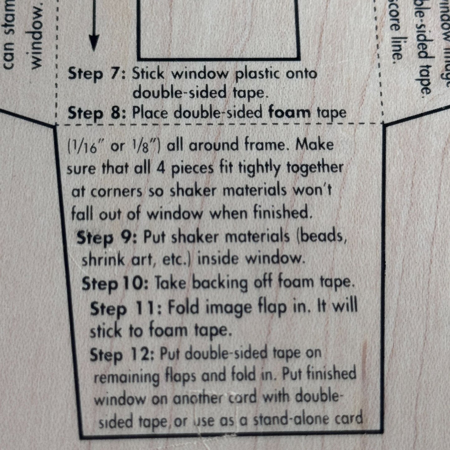 Art Gone Wild Rubber Stamp Rectangle Shaker Window Template Card Making Wooden