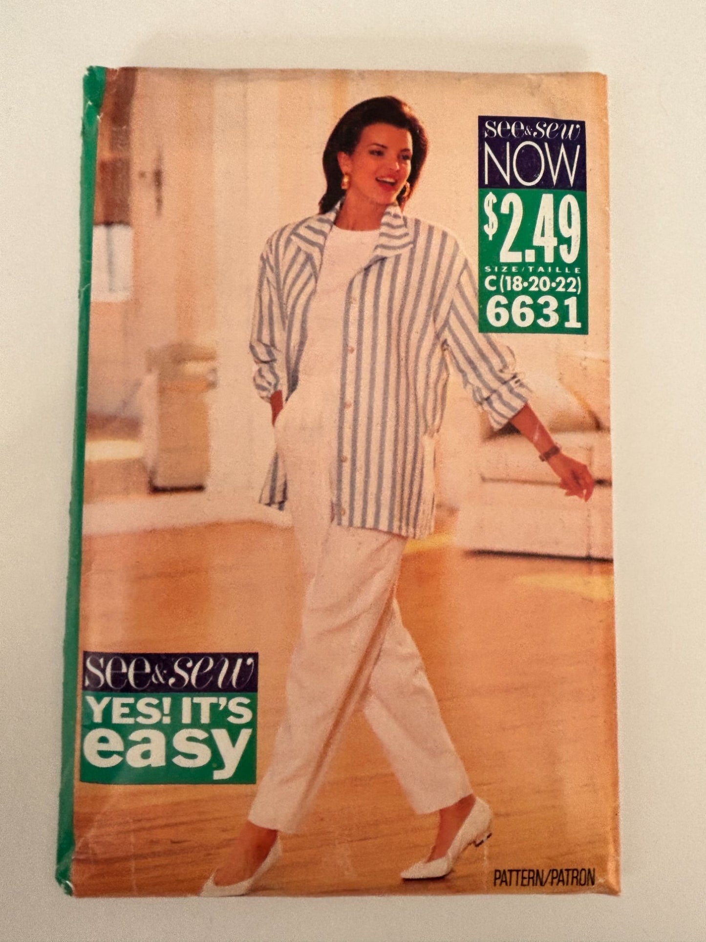 Butterick Sewing Pattern 6631 Jacket Pants Easy Casual Outfit Cruise UC 18 20 22