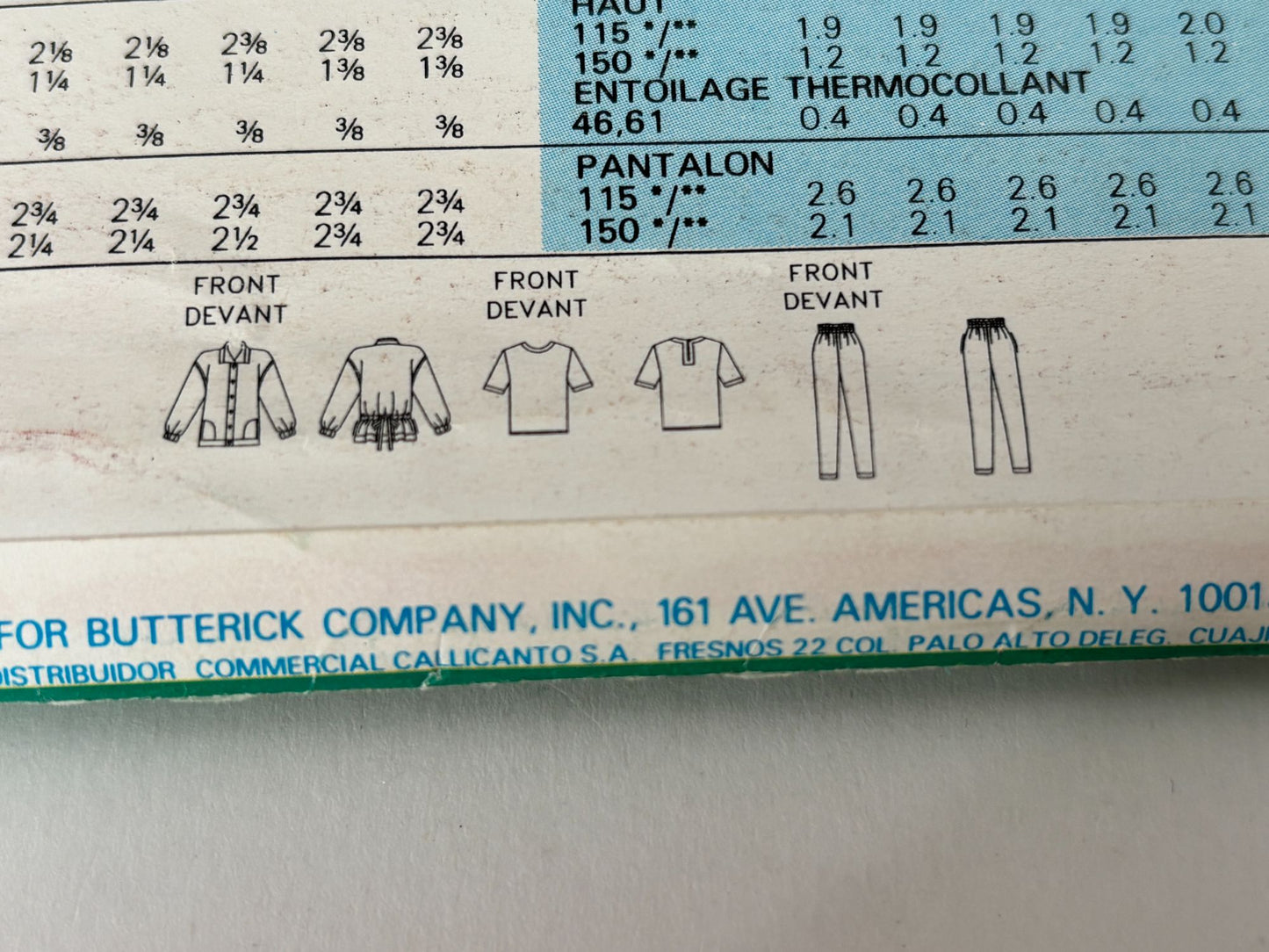 Butterick Sewing Pattern 6631 Jacket Pants Easy Casual Outfit Cruise UC 18 20 22
