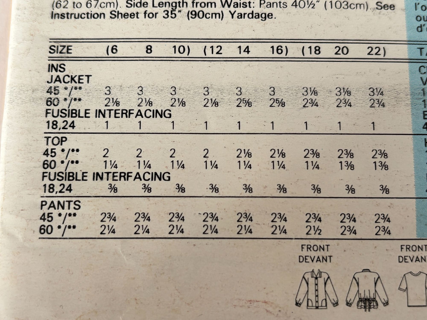 Butterick Sewing Pattern 6631 Jacket Pants Easy Casual Outfit Cruise UC 18 20 22
