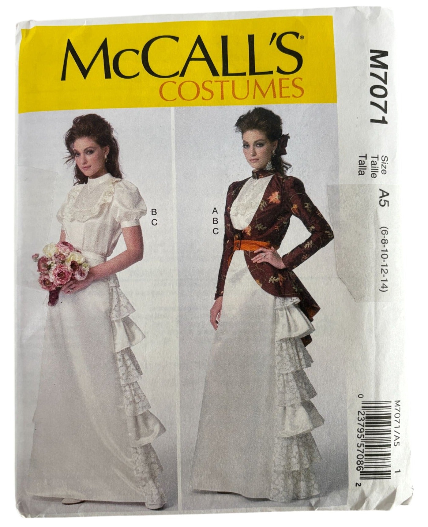 McCalls Sewing Pattern M7071 Victorian Costume Renaissance Outfit Skirt 6-14 UC