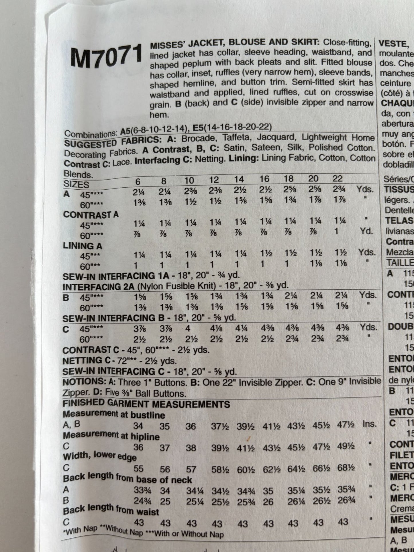 McCalls Sewing Pattern M7071 Victorian Costume Renaissance Outfit Skirt 6-14 UC