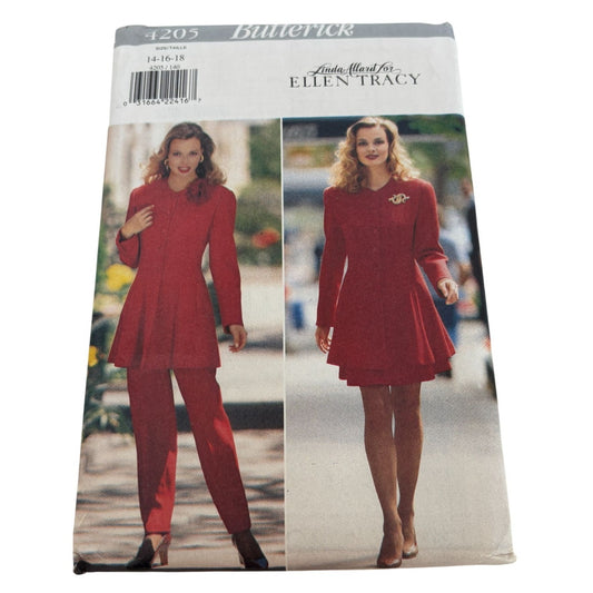 Butterick Sewing Pattern 4205 Jacket Skirt Pants Work Outfit Easy 14 16 18 Uncut