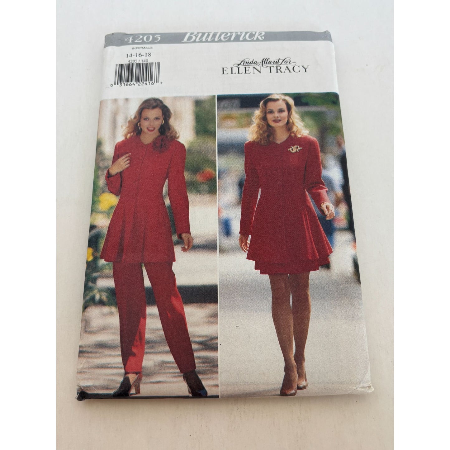Butterick Sewing Pattern 4205 Jacket Skirt Pants Work Outfit Easy 14 16 18 Uncut