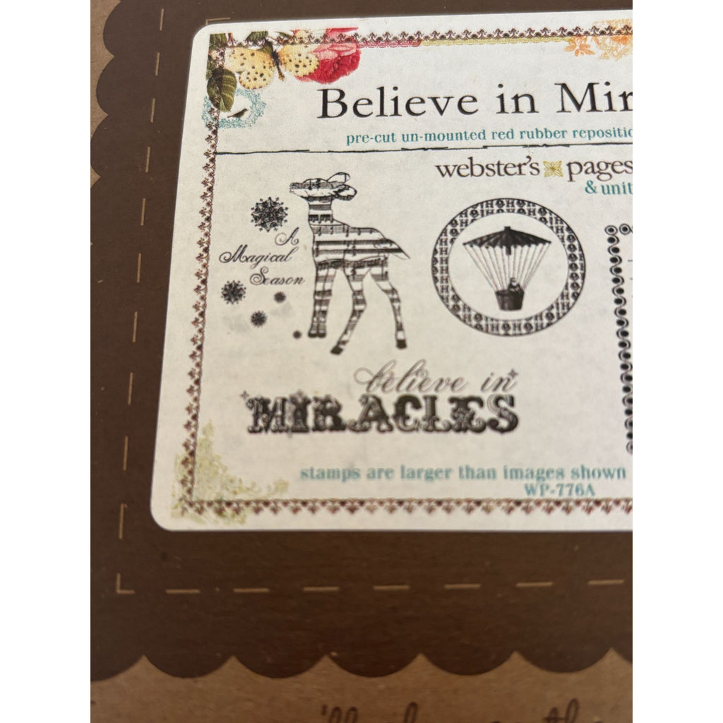 Unity Stamp Company Rubber Stamp Set Believe In Miracles Christmas Making a List