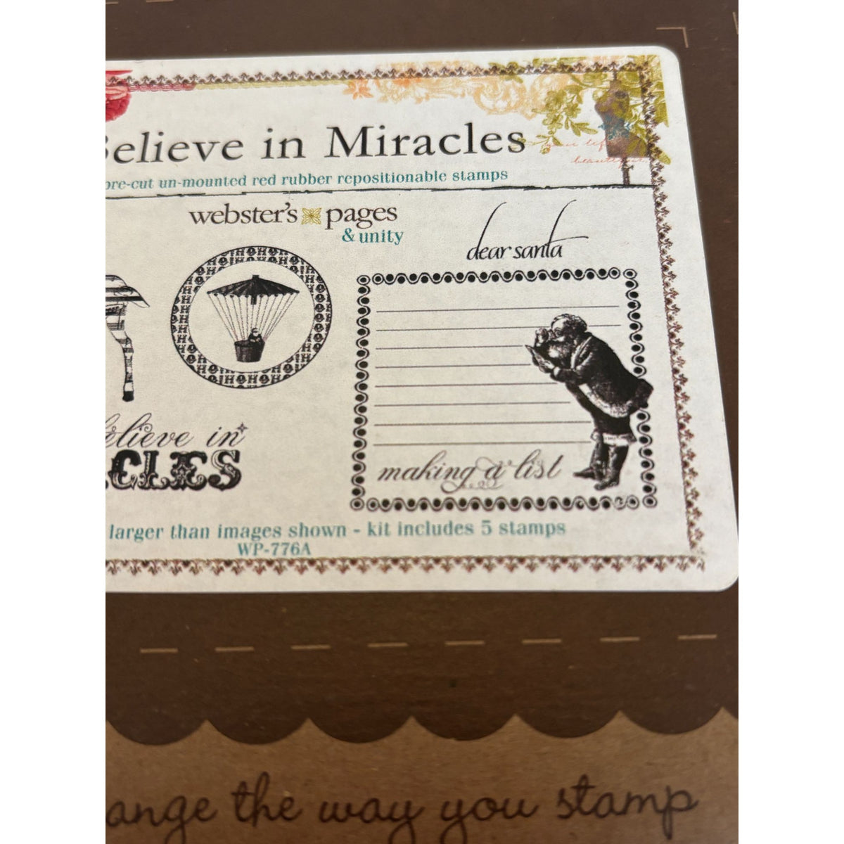 Unity Stamp Company Rubber Stamp Set Believe In Miracles Christmas Making a List