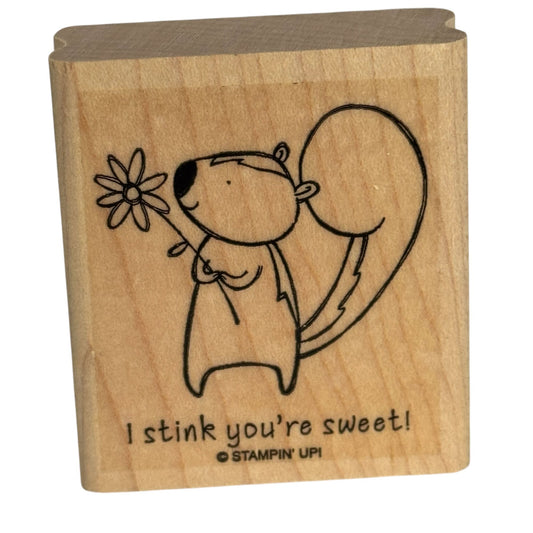 Stampin Up Rubber Stamp Pun Skunk Pun I Stink You are Sweet Card Making Words