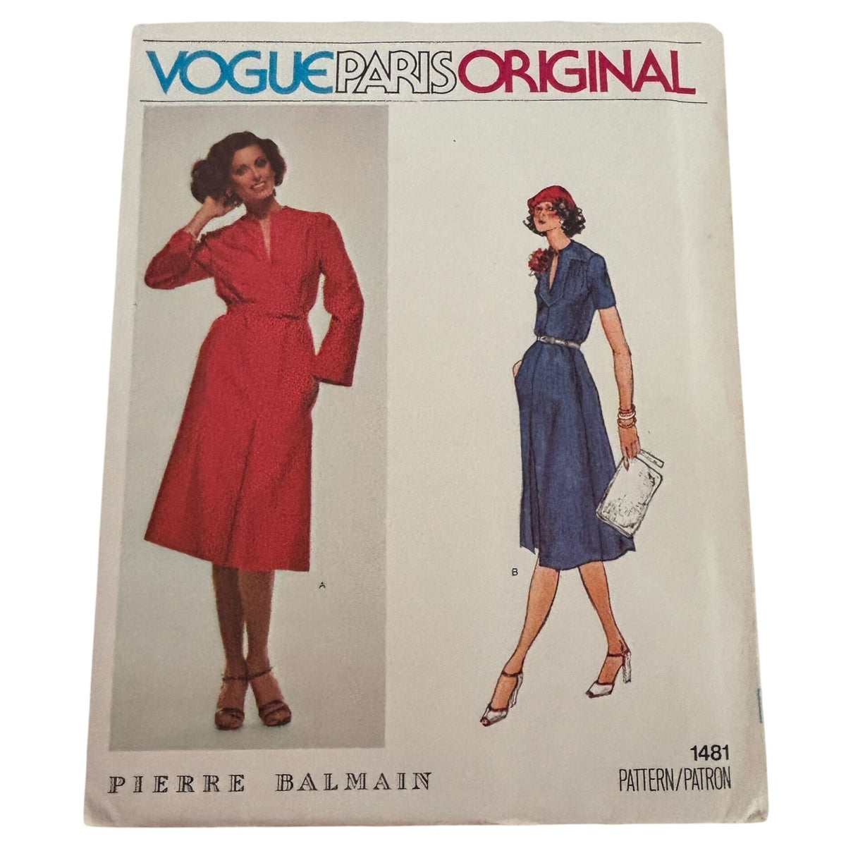 Vogue Paris Original Sewing Pattern 1481 Pierre Balmain Midi Dress 10 Vintage 1970s Uncut