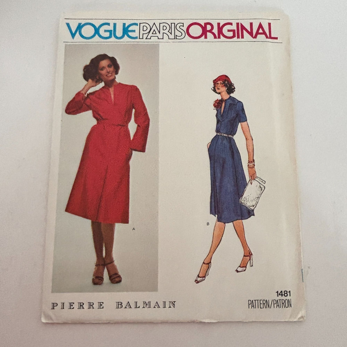 Vogue Paris Original Sewing Pattern 1481 Pierre Balmain Midi Dress 10 Vintage 1970s Uncut