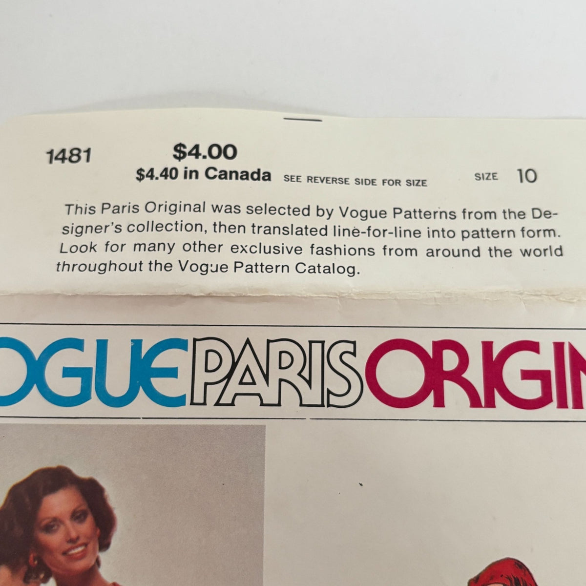Vogue Paris Original Sewing Pattern 1481 Pierre Balmain Midi Dress 10 Vintage 1970s Uncut
