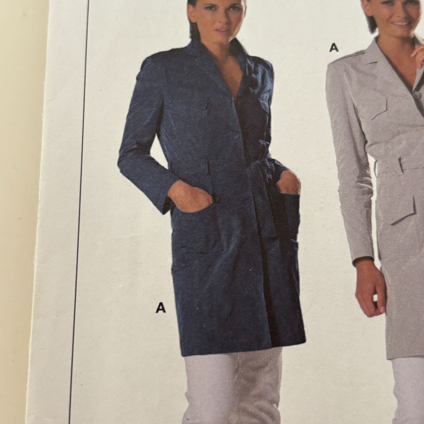 Burda Sewing Pattern 7786 Trench Coat Fall Outerwear Denim Semi-Fitted 10-22 UC