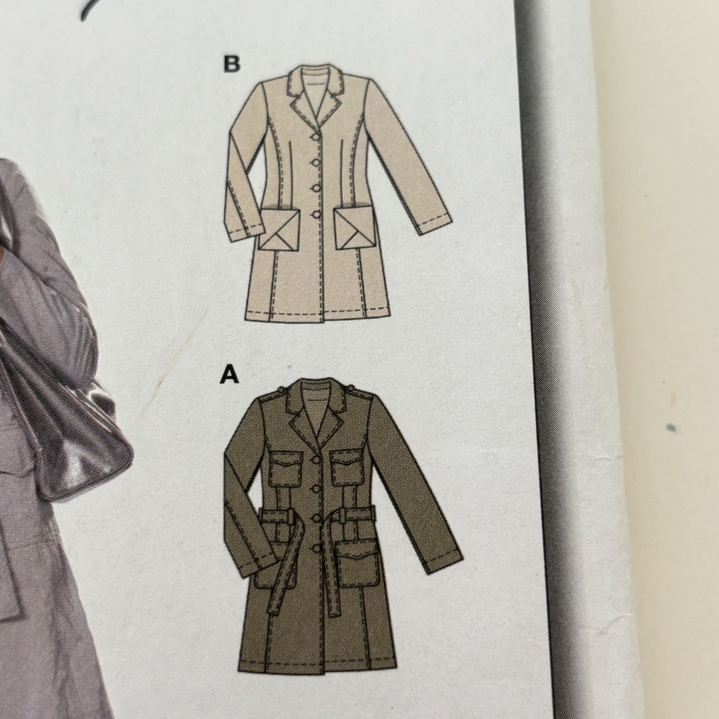Burda Sewing Pattern 7786 Trench Coat Fall Outerwear Denim Semi-Fitted 10-22 UC