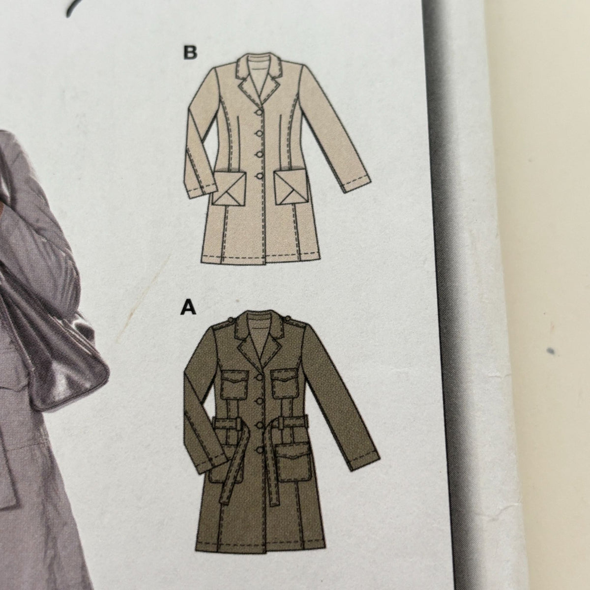 Burda Sewing Pattern 7786 Trench Coat Fall Outerwear Denim Semi-Fitted 10-22 UC