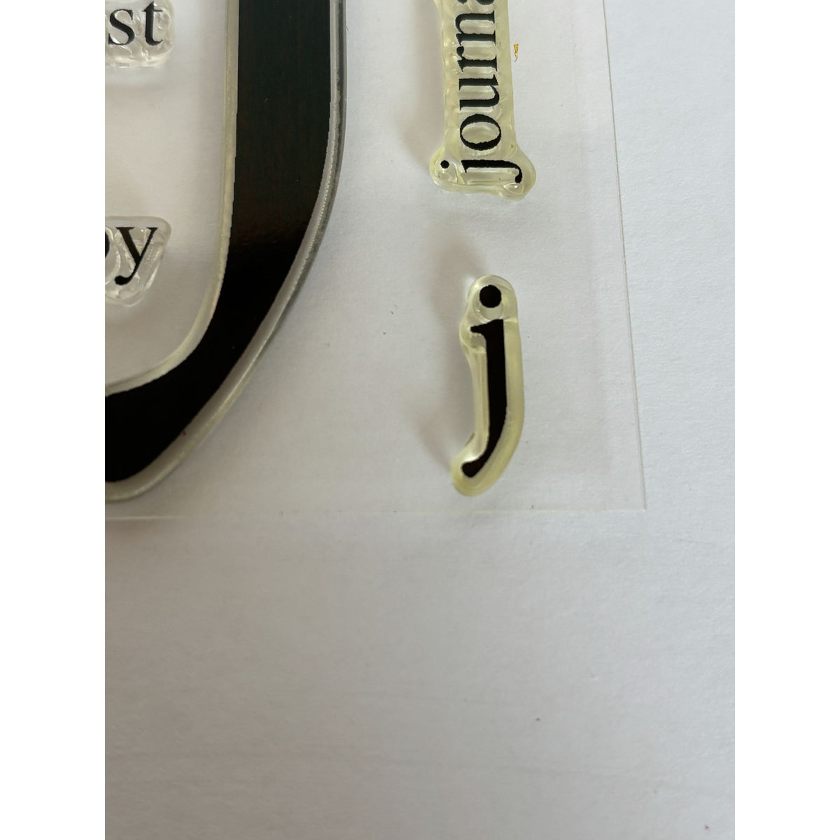 CTMH Clear Stamp Set My Acrylix Solo J Letter Monogram Journal Joking Joy Star
