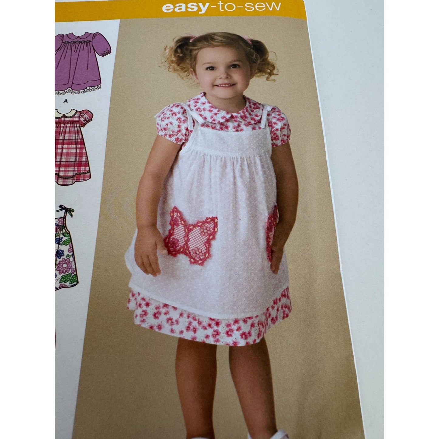 Simplicity Sewing Pattern 2461 Easy to Sew Toddler Dress Pinafore Shorts Uncut