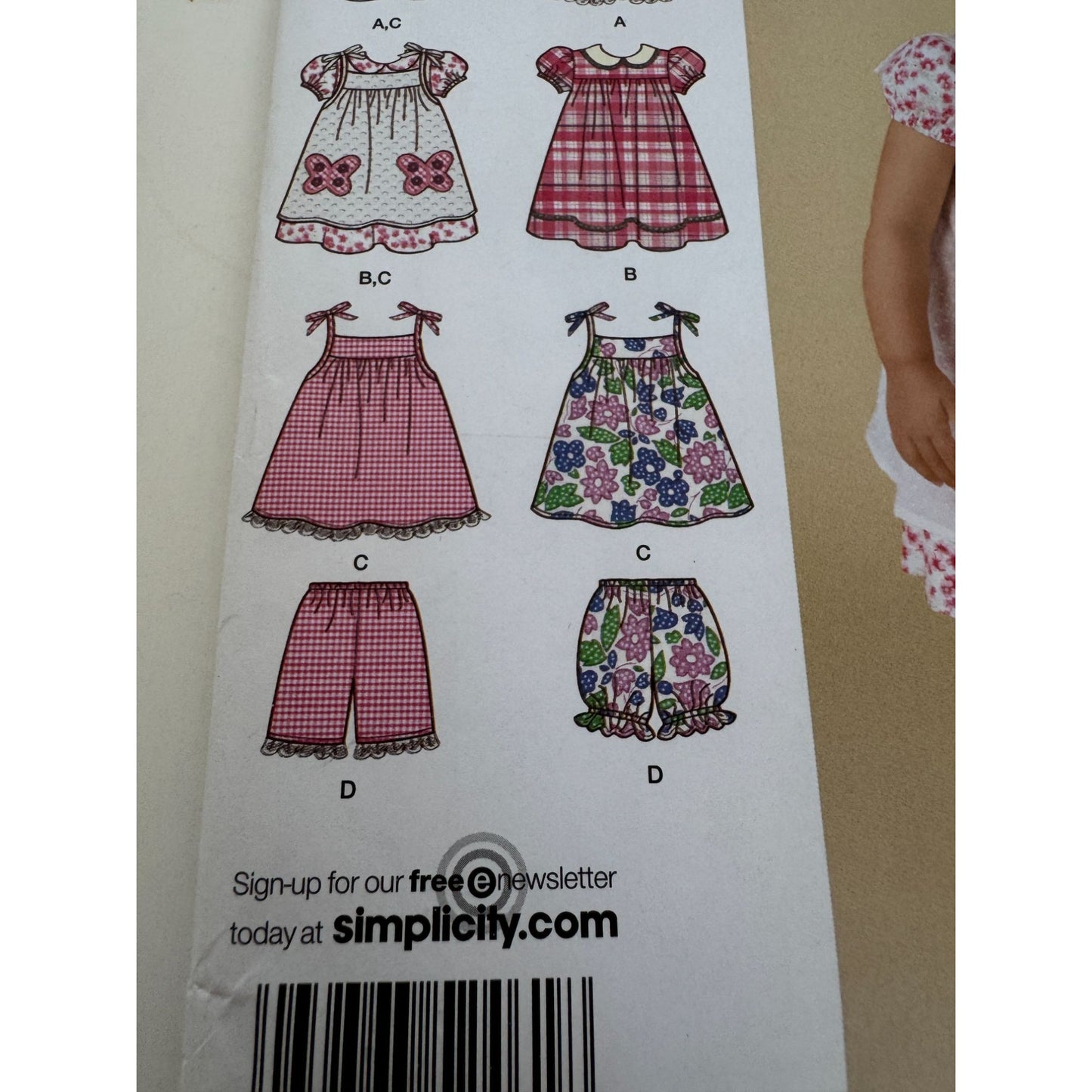 Simplicity Sewing Pattern 2461 Easy to Sew Toddler Dress Pinafore Shorts Uncut