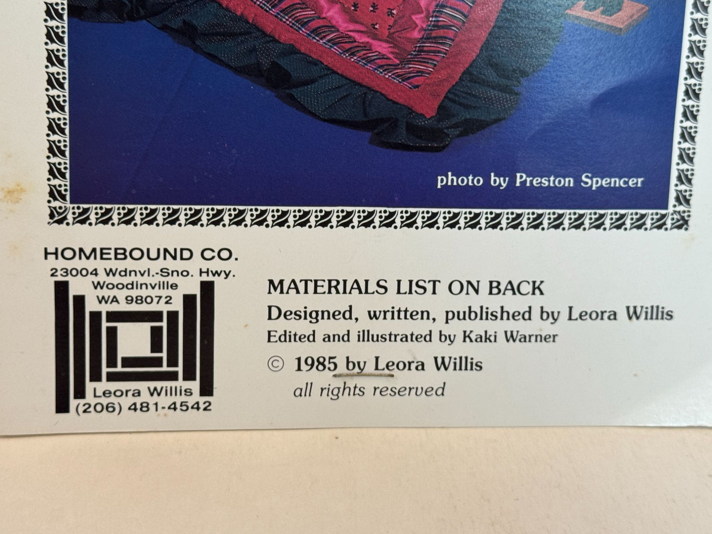 Homebound Quilting Pattern 101 Log Cabin Christmas Tree Skirt 1985 50 Inch Vtg