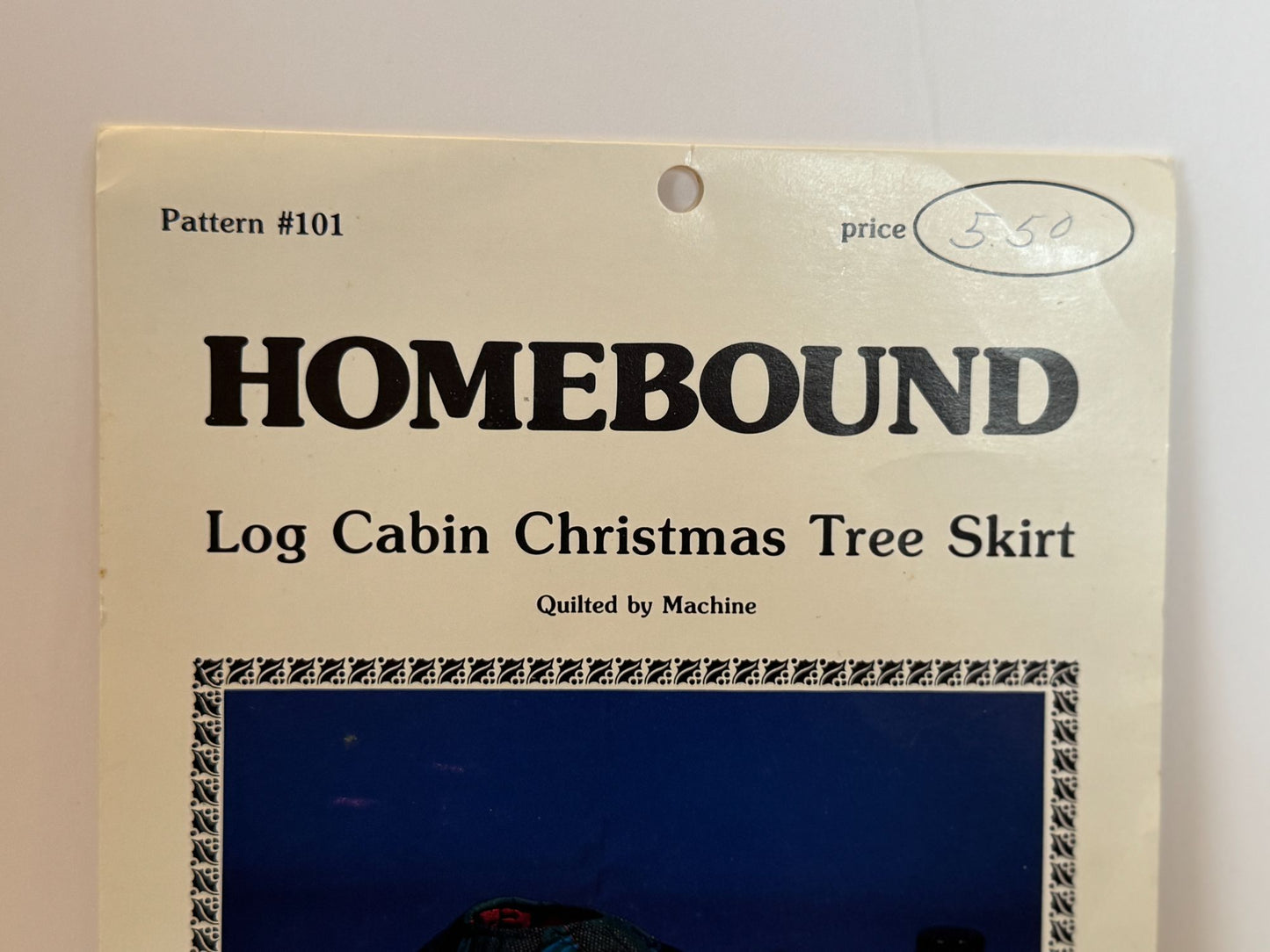 Homebound Quilting Pattern 101 Log Cabin Christmas Tree Skirt 1985 50 Inch Vtg