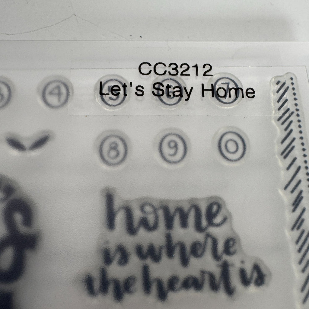 CTMH Acrylic Stamp Set Lets Stay Home Play Games Read Books Be Kind Words CC3212