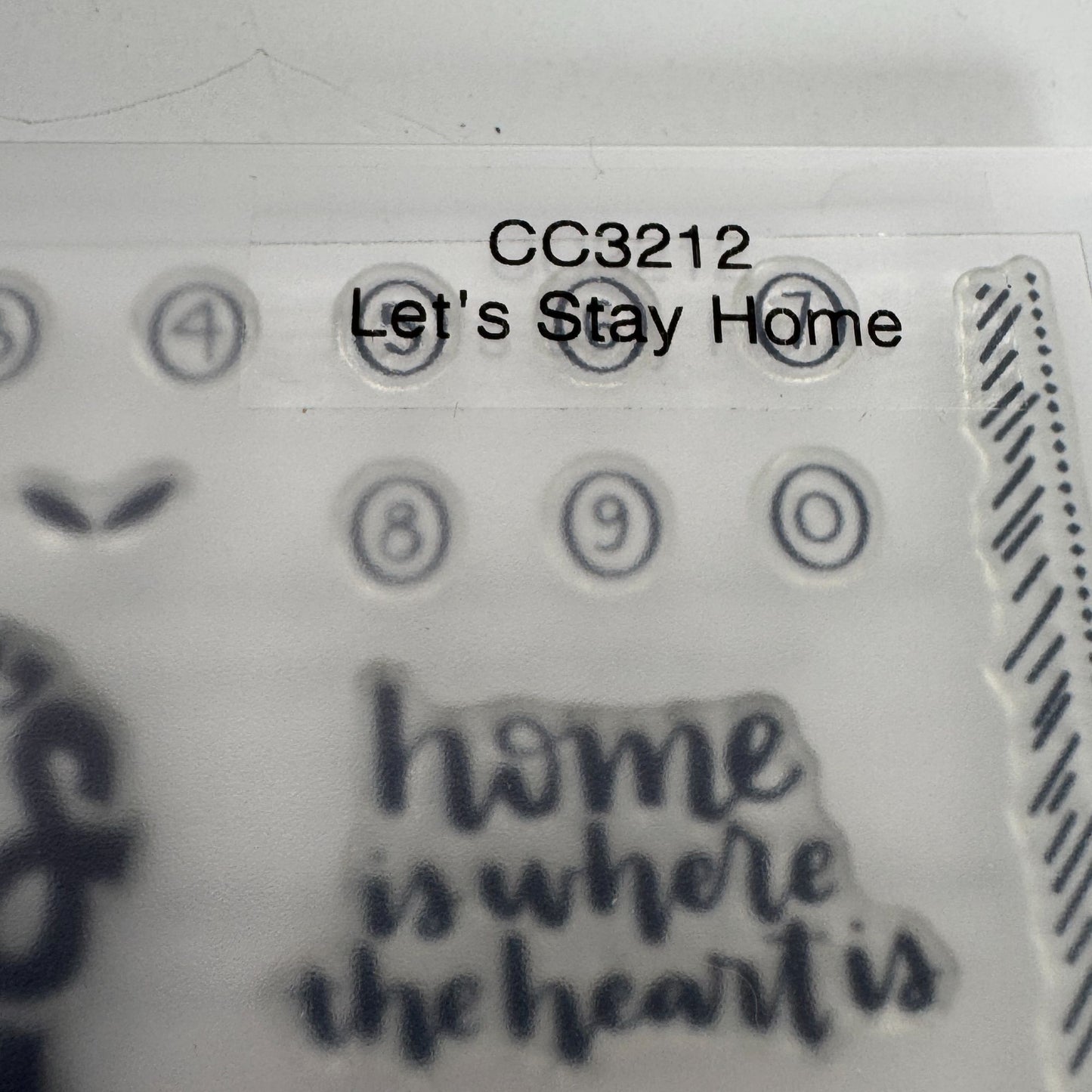 CTMH Acrylic Stamp Set Lets Stay Home Play Games Read Books Be Kind Words CC3212