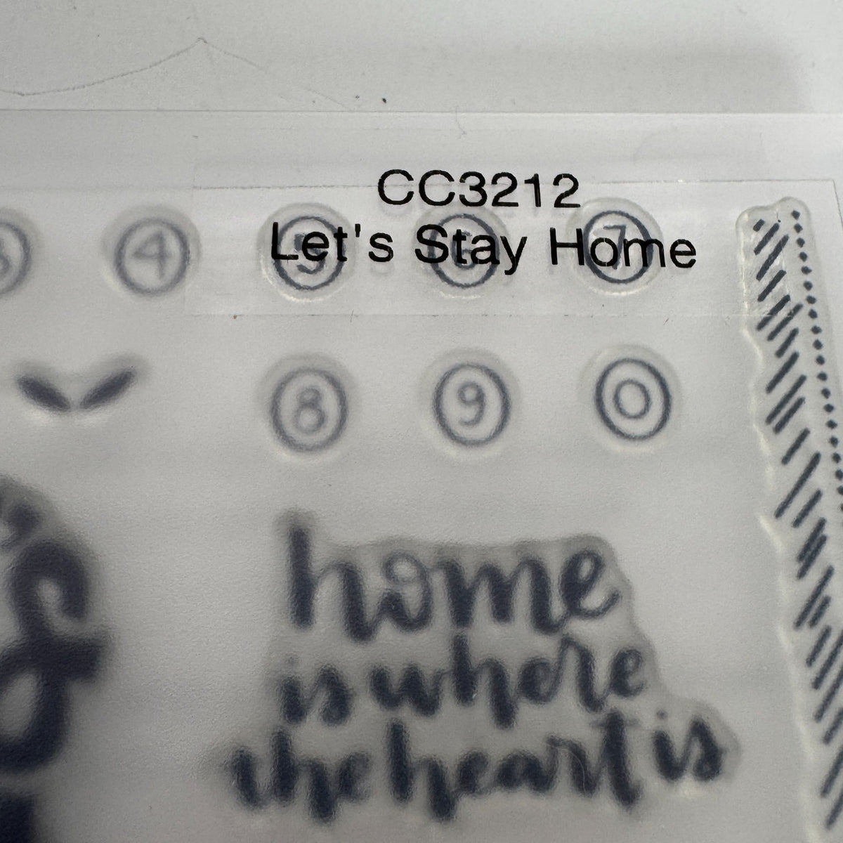 CTMH Acrylic Stamp Set Lets Stay Home Play Games Read Books Be Kind Words CC3212