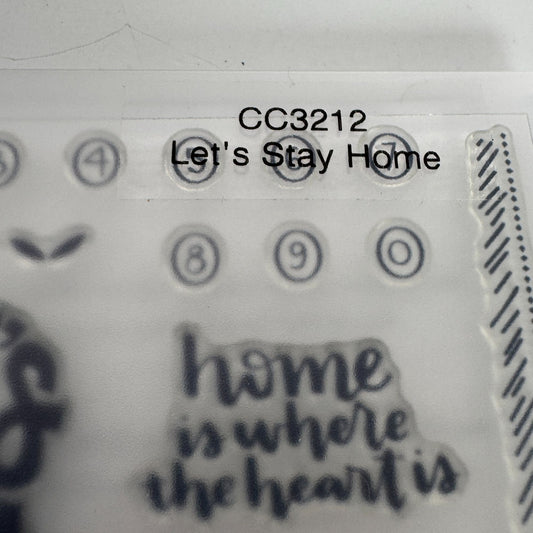 CTMH Acrylic Stamp Set Lets Stay Home Play Games Read Books Be Kind Words CC3212