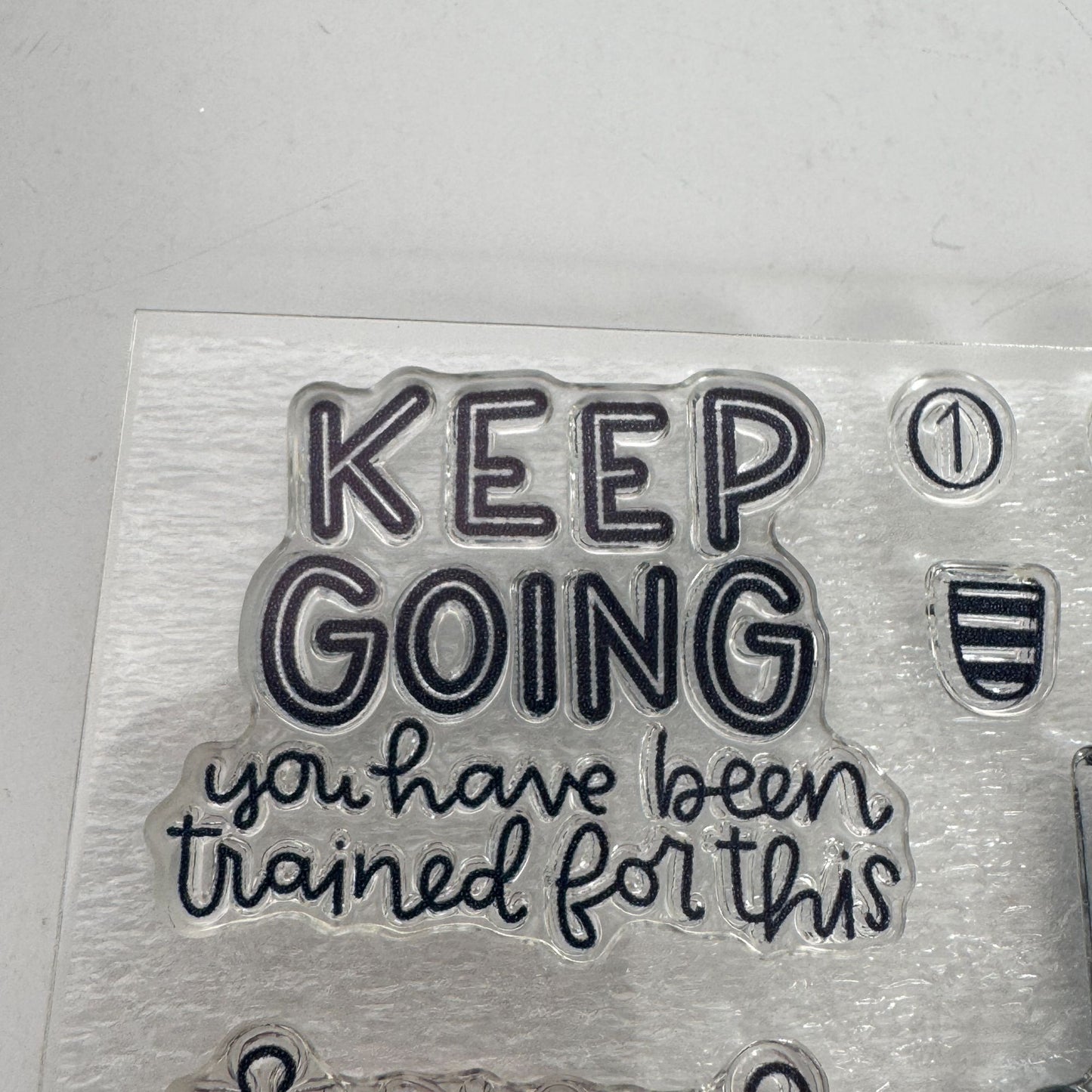 CTMH Acrylic Stamp Set Lets Stay Home Play Games Read Books Be Kind Words CC3212