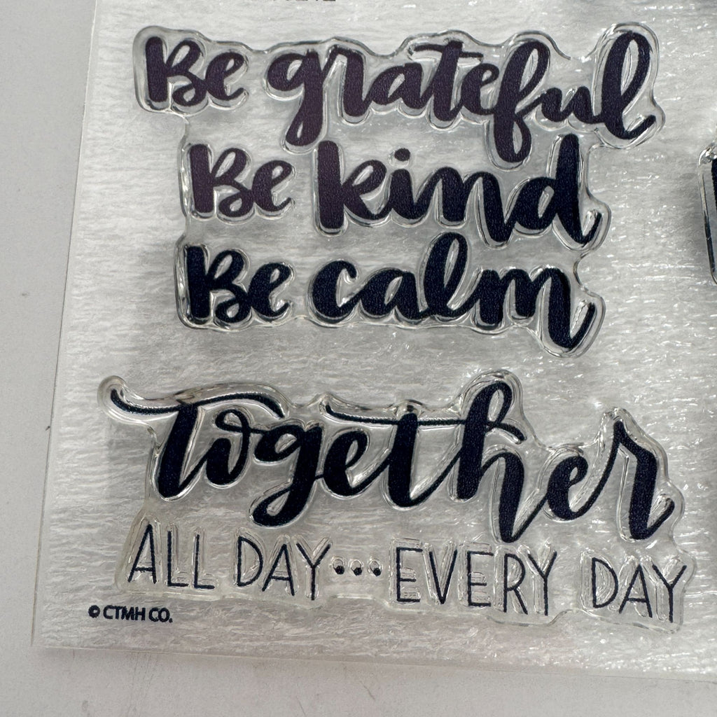 CTMH Acrylic Stamp Set Lets Stay Home Play Games Read Books Be Kind Words CC3212