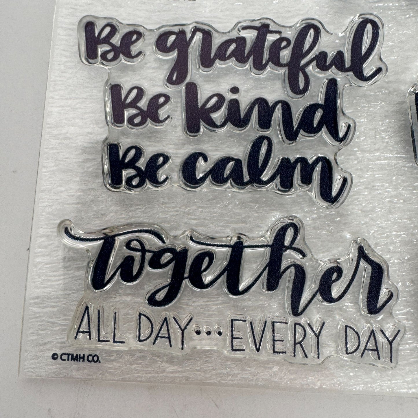 CTMH Acrylic Stamp Set Lets Stay Home Play Games Read Books Be Kind Words CC3212