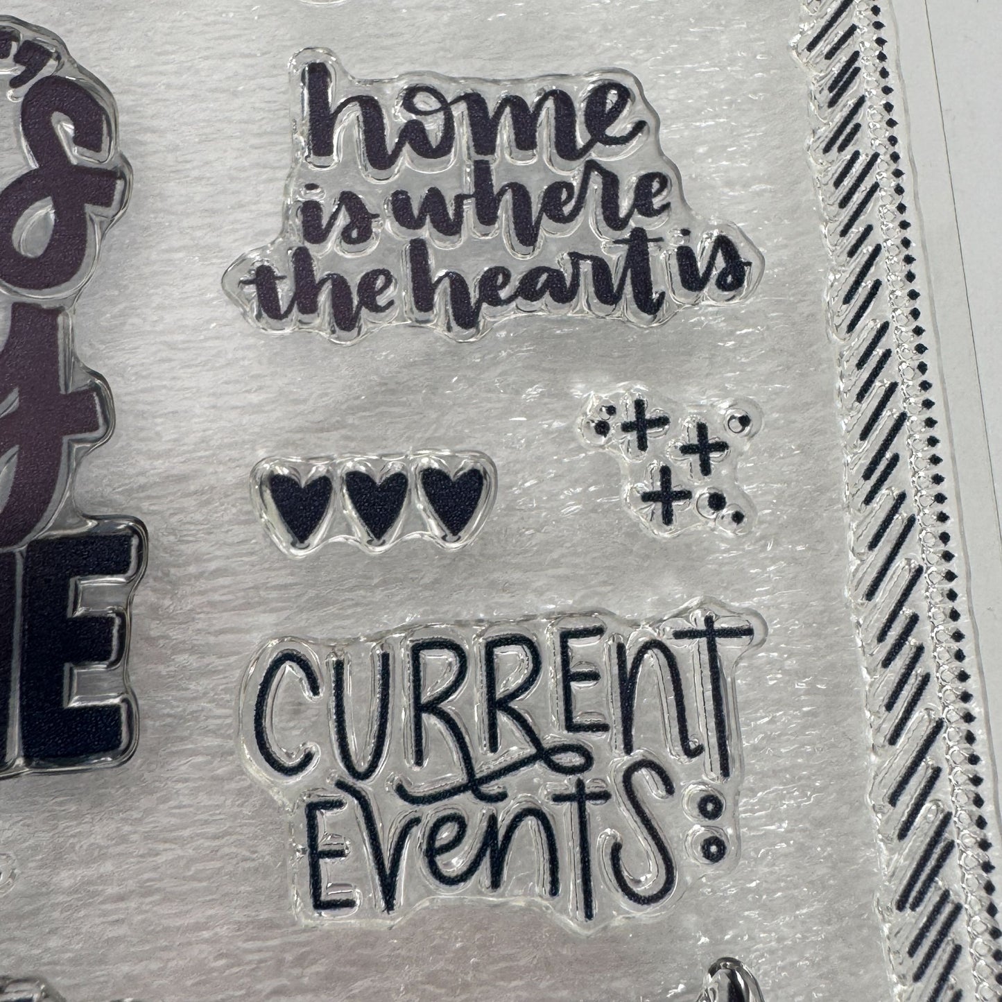 CTMH Acrylic Stamp Set Lets Stay Home Play Games Read Books Be Kind Words CC3212
