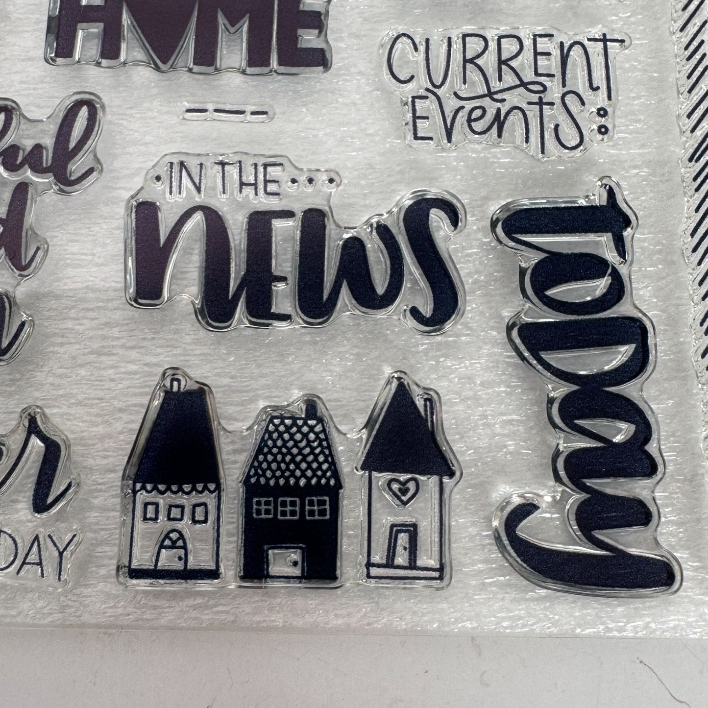 CTMH Acrylic Stamp Set Lets Stay Home Play Games Read Books Be Kind Words CC3212