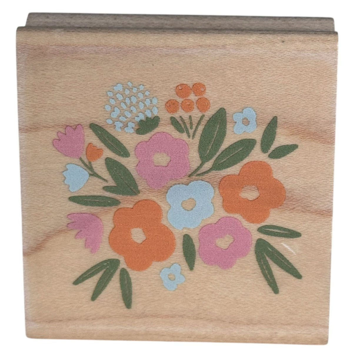 Stampabilities Rubber Stamp Flower Cluster Garden Mothers Day Card Making Craft Wood Mounted Spring