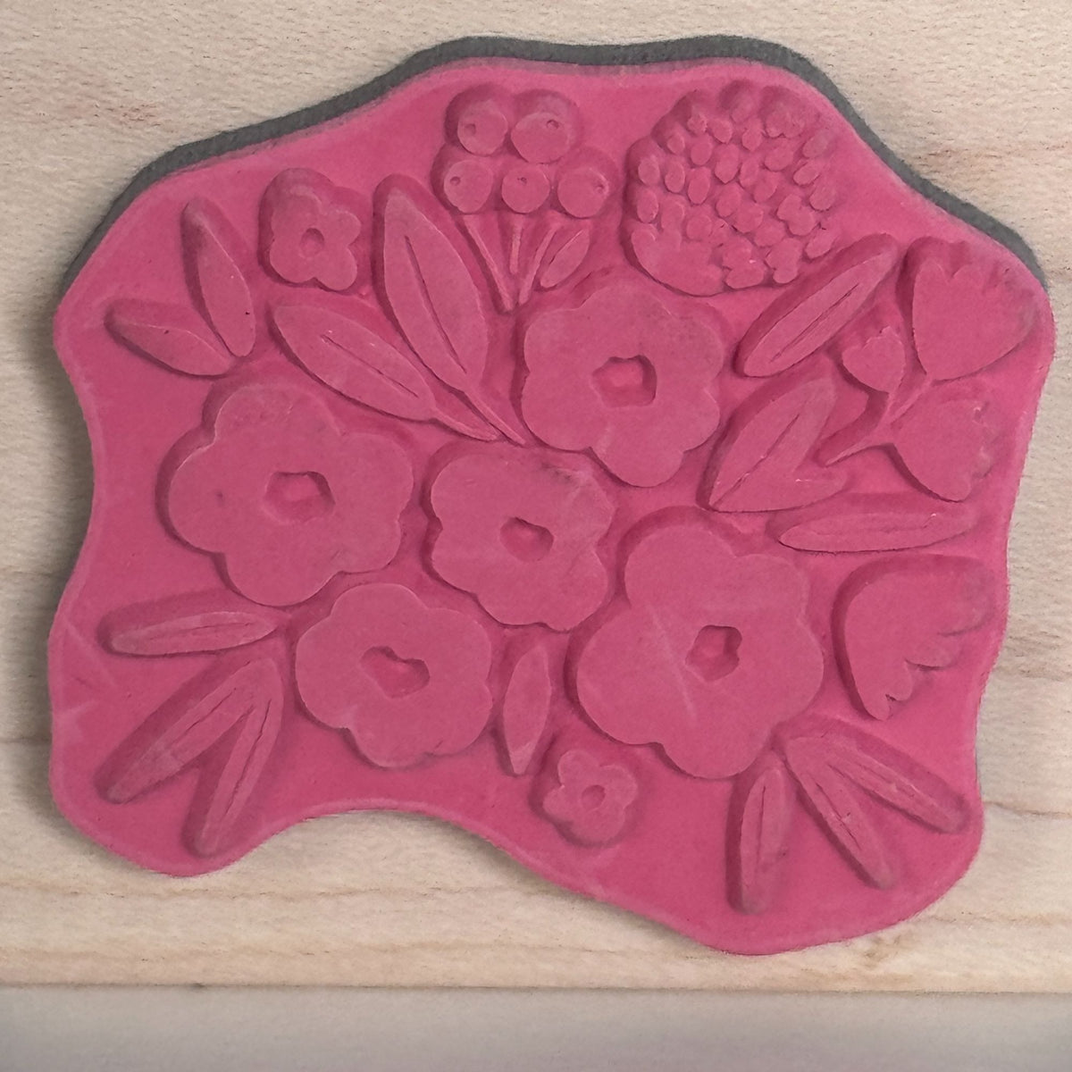 Stampabilities Rubber Stamp Flower Cluster Garden Mothers Day Card Making Craft Wood Mounted Spring
