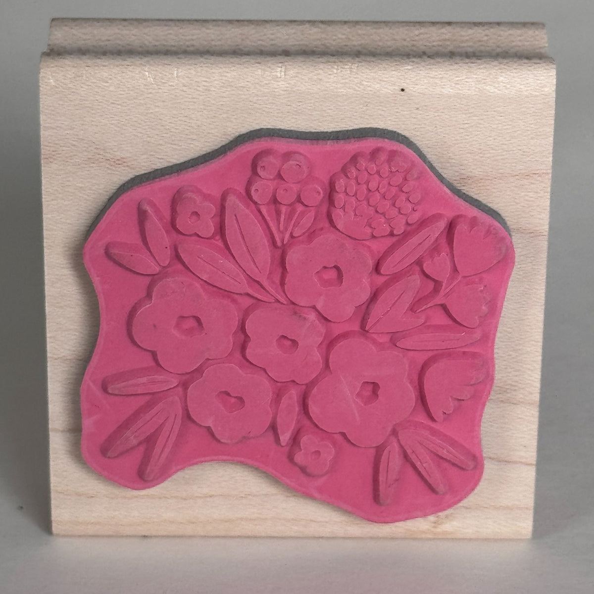 Stampabilities Rubber Stamp Flower Cluster Garden Mothers Day Card Making Craft Wood Mounted Spring